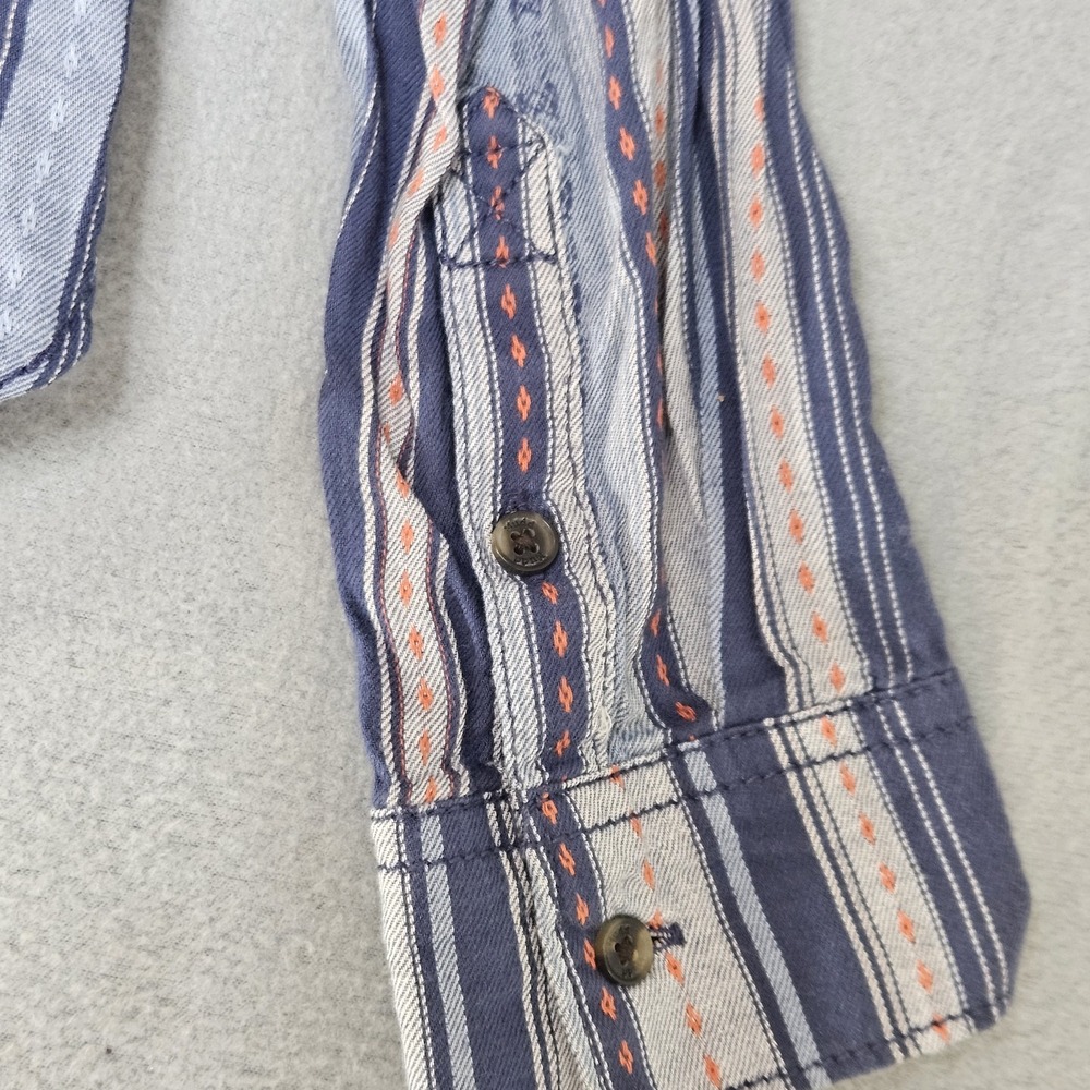 Vintage Mudd Vertical Stripe Long Sleeve Shirt M Women Western Indie Boho Y2K - Picture 4 of 12